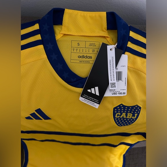 Adidas Authentic Boca Juniors Argentina Soccer Yellow HT3675 Jersey Men's Sz: S - Picture 5 of 7